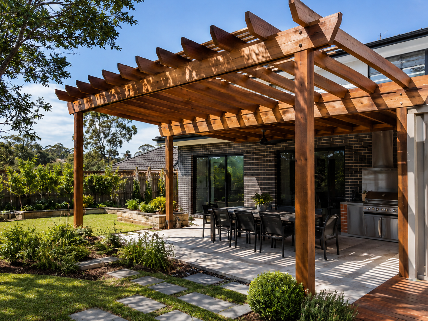 Custom Timber Pergola in Hills District, Sydney